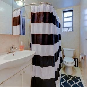 Jay Franco Blue & White Striped Fabric Shower Curtain